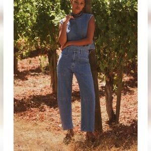 Velvet Denim Farah Pant Indigo Size 10 Women Barrel Style Jeans Graham & Spencer